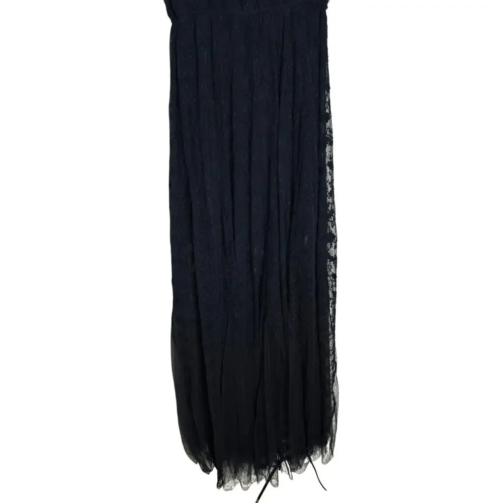 Abercrombie & Fitch Navy Blue Lace Cami Maxi Dress Size S Retro Boho Fairy